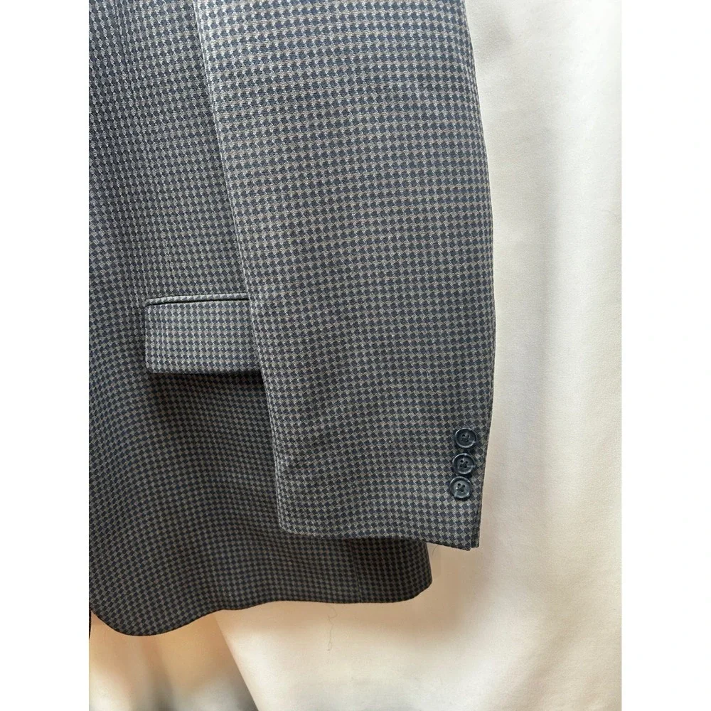 Givenchy Monsieur Blazer Mens 39R Gray Houndstooth USA‎ Made Timeless Vintage